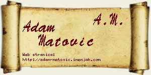 Adam Matović vizit kartica